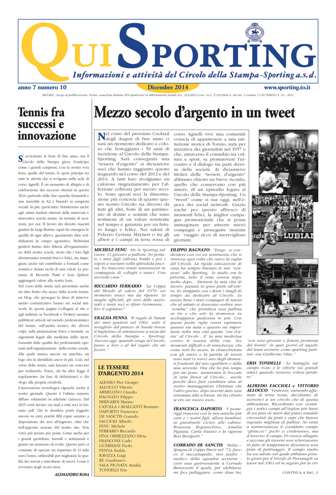 QUISPORTING dicembre 2014