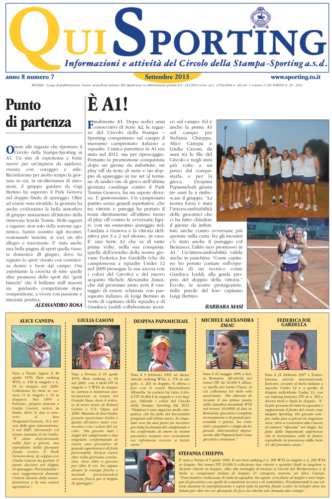 QUISPORTING settembre 2015