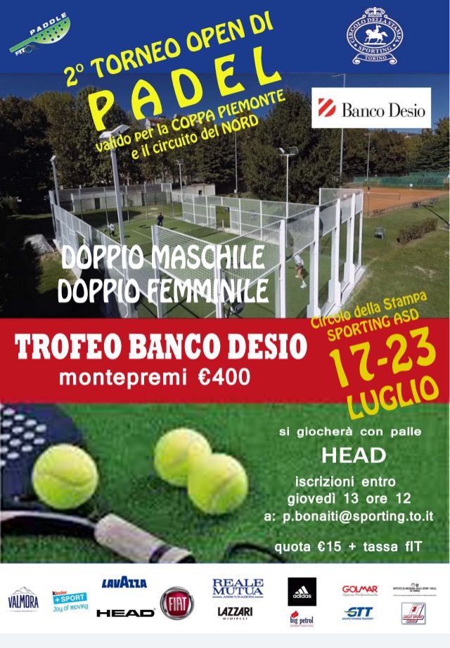 Torneo Open Padel Trofeo Banco Desio 17/23 luglio