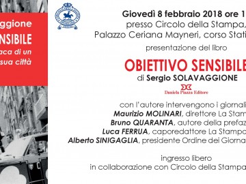 A Palazzo Ceriana Mayneri giovedì 8 febbraio presentazione del libro di Sergio Solavaggione