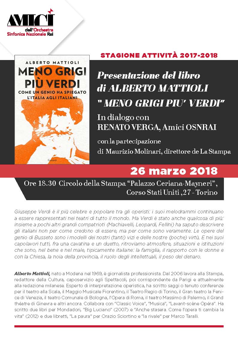 ALBERTO MATTIOLI PRESENTA IL LIBRO "MENO GRIGI PIU' VERDI"