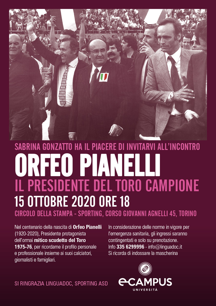 Allo Sporting: "RICORDO DI ORFEO PIANELLI" giovedì 15 ottobre