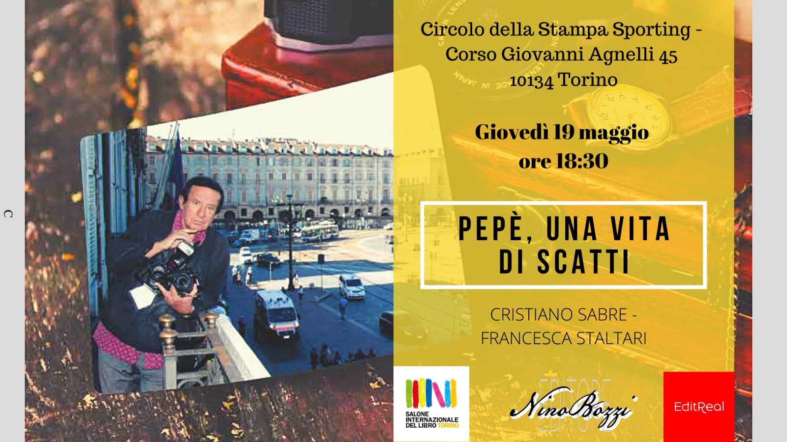 PRESENTAZIONE DEL LIBRO "PEPE' UNA VITA PIENA DI SCATTI" 19 MAGGIO SPORTING