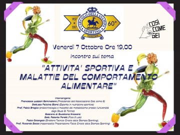 UN INCONTRO SU ATTIVITA’ SPORTIVA E DISTURBI DEL COMPORTAMENTO ALIMENTARE