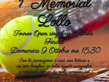 GRAN FINALE PER IL 1° TROFEO “MEMORIAL LOLLO”.  IN CAMPO ANCHE LA “2^ PANI CUP”